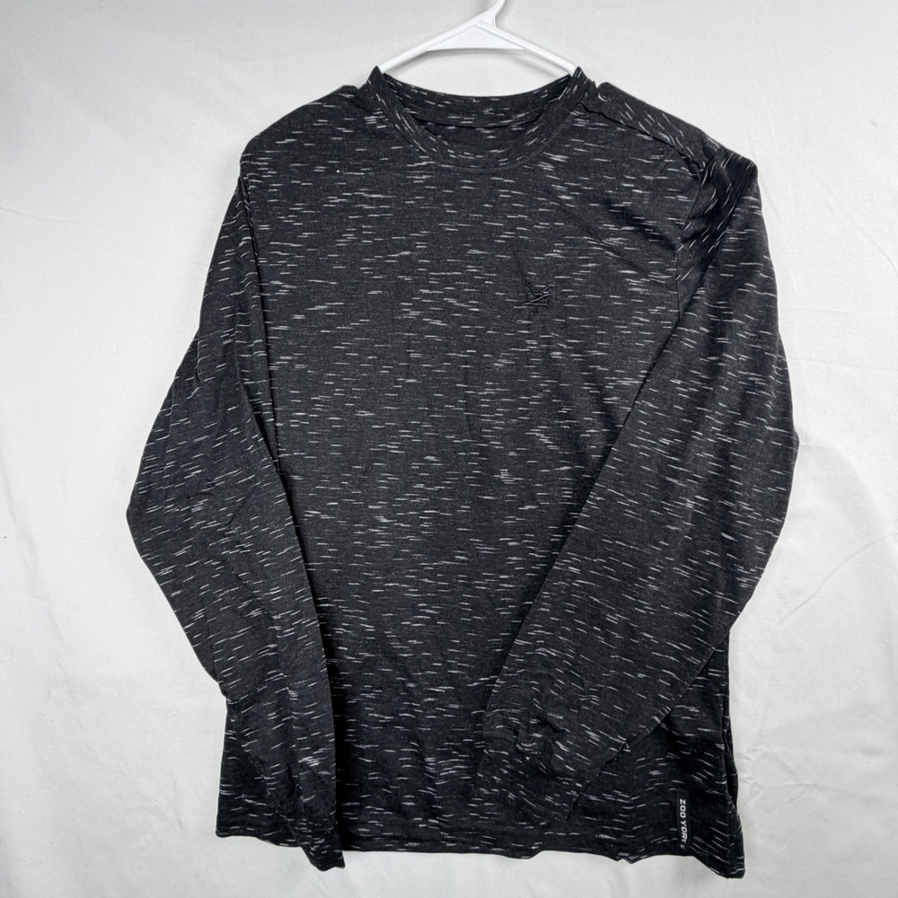 Zoo York Long Sleeve Shirt Small Black Space Dye Crewneck Streetwear Logo